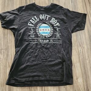 Vintage Fall Out Boy Black T-Shirt Rock Band Tee